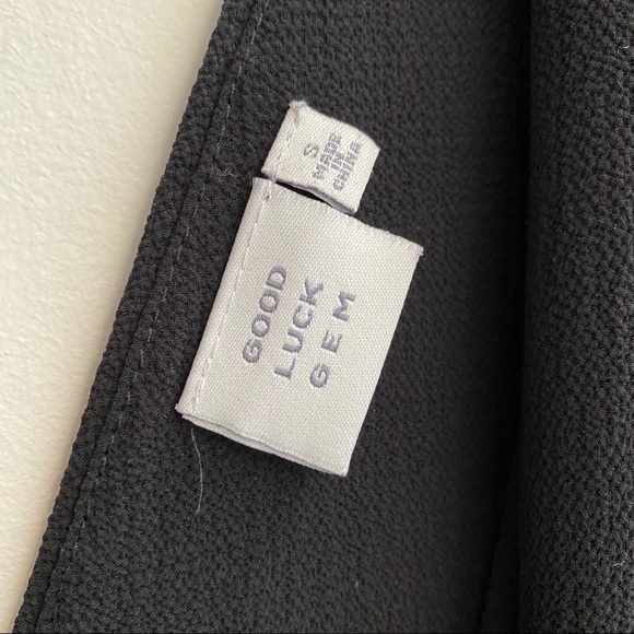 GOOD LUCK GEM short low V-cut black dress - Picture 5 of 5